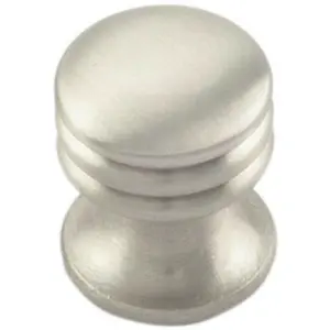 One Piece Textured Cupboard Door Knob 15.5mm Diameter Satin Nickel