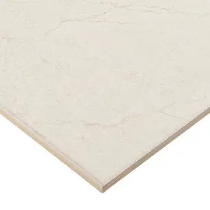 Elegance marble Cream Gloss Marble effect Ceramic Indoor Wall Tile, Pack of 7, (L)600mm (W)200mm