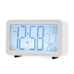 Digitally Quartz Movement / Crystal Alarm Tabletop Clock White