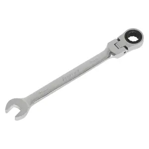 Sealey Flexi-Head Ratchet Combi Spanner Chrome Vanadium Steel 10mm FHRCW10