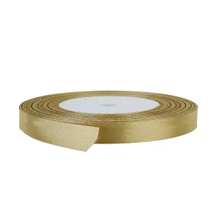 6mm Gold Double Sided Satin Polyester Ribbon Roll, 25 metres