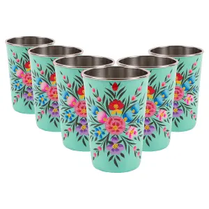 BillyCan - Picnic Tumblers - 400ml  - Mint Pansy  - Pack of 6