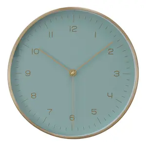 Interiors By Premier Versatile Gold And Mint Green Finish Wall Clock, Functional And Stylish Indoor Clock, Wall Clock For Outdoor