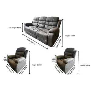 PS Global Brooklyn 3+1+1 Fabric Reclining Sofa Set