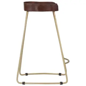 Fulbright Counter Stool with Metal Frame (Set of 2) Walnut / Gold / 62cm