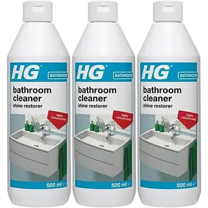 HG Bathroom Cleaner Shine Restorer, Bath Cleaner & Light Limescale Remover - 500ml x 3