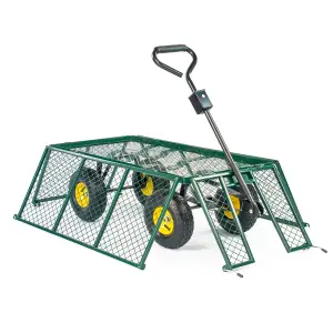 KCT Extra Large 4 Wheel Garden Trailer Heavy Duty Trolley