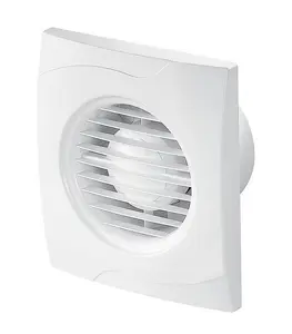 White Bathroom Extractor Fan 100mm with Pull Cord Switch