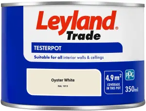 Leyland Trade Vinyl Matt Walls & Ceilings Emulsion Paint Oyster White (RAL 1013) 350ml Tester