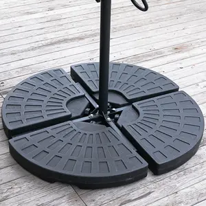 Black 52L HDPE Umbrella Base Cantilever Parasol Stand Water Filled 52KG Sand Filled 66KG