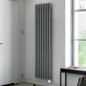 Terma 230V 1kW Salt n Pepper Smart Vertical Oil-filled radiator