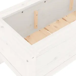 Berkfield Garden Raised Bed White 199.5x40x39 cm Solid Wood Pine