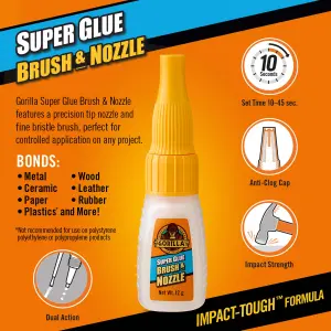 Gorilla Brush & Nozzle Superglue 12g