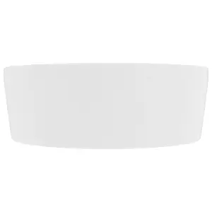 Luxury Wash Basin with Overflow Matt White 36x13 cm Ceramic