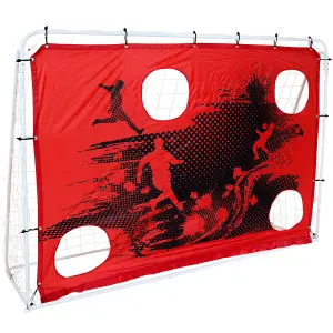 Charles Bentley 3-in-1 Target Shot Steel Frame Football Goal & Net Portable