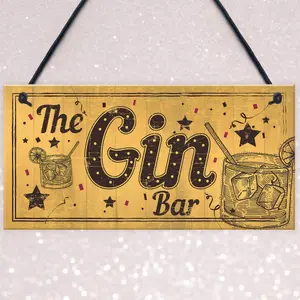 Red Ocean Decorative Drink Gin Bar Funny Gift Man Cave Home Bar Hanging Plaque Pub Sign Gifts