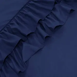 Amiela Microfiber Solid Colour Duvet Cover Set with Pillowcases Blue / Double + 2 Standard Pillowcases