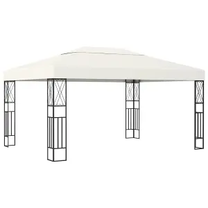 Berkfield Gazebo with LED String Lights 3x4 m Cream Fabric