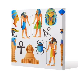 Egyptian Mythological Signs (Canvas Print) / 46 x 46 x 4cm