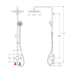 Mira Beacon Chrome effect Rear fed Shower