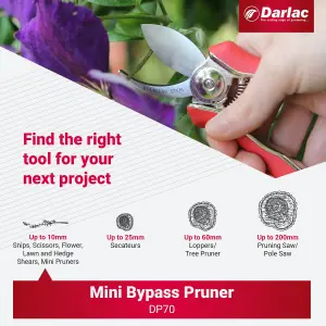 Darlac Mini Bypass Secateurs, DP70