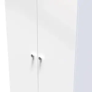 Yarmouth Ready assembled Modern White 2 Drawer Tall Double Wardrobe (H)1960mm (W)740mm (D)520mm