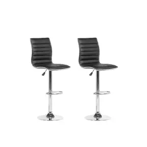 Goodlow Height Adjustable Swivel Bar Stool (Set of 2) Black