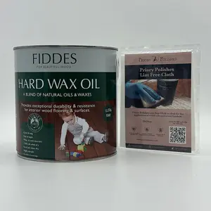 Fiddes Hard Wax Oil, Ultra Raw 2.5L + Free Priory Free Cloth