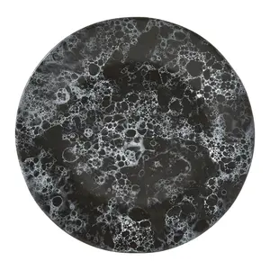 Interiors By Premier Nordic Black Faux Marble Dinner Plate, Durable Dinner Plate For Dinner, Versatile Deep Dinner Plate