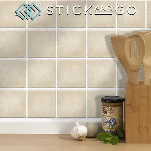 Stick and Go Self Adhesive Stick On Tiles Stone Mix 4" x 4" Box of 18 Apply over any tile, or directly on to the wall