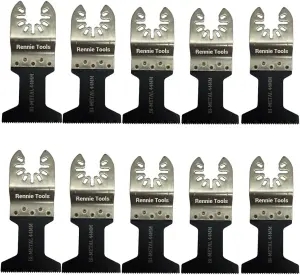 Rennie Tools Pack Of 20 x 44mm Wide Bi-Metal Oscillating Multi Tool Blades Set For Wood, Laminate, Nails & Drywall. Universal Fit