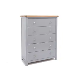 Mirano 5 Drawer Chest of Drawers Chrome Knob