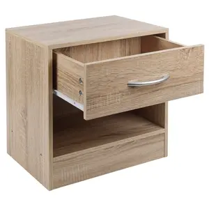 Antona 1 Drawer Bedside Table Anthracite Oak