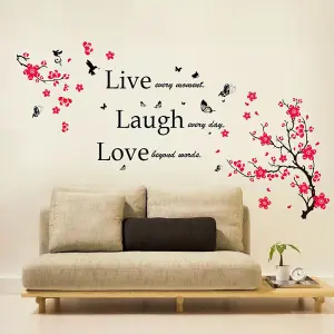 Walplus Huge Flowers Blossom Butterflies Children Wall Stickers Mural paper Quote Girl