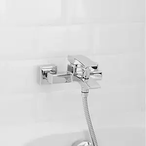 Shower Mixer Expose Valve Bath Filler Chrome Single Lever Wall Mounted