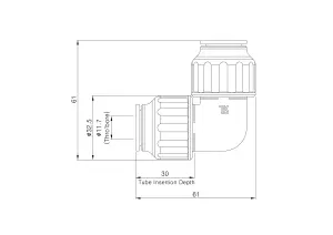 Flomasta Push-fit 90° Pipe elbow (Dia)122mm