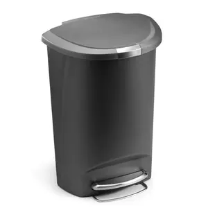 Simplehuman 50L Plastic Semi-Round Pedal Bin Grey