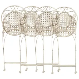 Set of 4 Garden Chairs BIVIO Metal Off-White