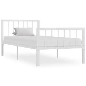 Berkfield Bed Frame White Metal 100x200 cm