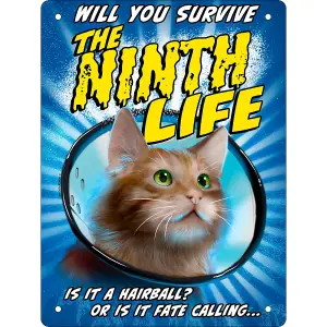 Horror Cats The Ninth Life Tin Vintage Plaque Multicoloured (20cm x 15cm)