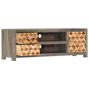 Berkfield TV Cabinet Grey 120x30x40 cm Solid Mango Wood