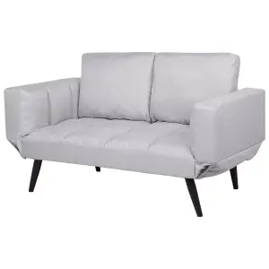 Beliani Glam Sofa Bed BREKKE Light Grey