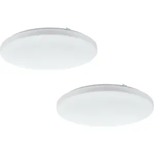 2 PACK Wall Flush Ceiling Light Colour White Shade White Plastic Bulb LED 33.5W