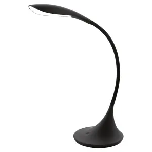 Table Lamp Colour Black Sweeping Curve Design Touch To DIm Bulb LED 4.5W