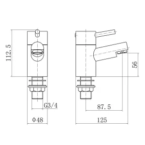 SunDaze Twin Chrome Hot & Cold Bath Tap Modern Bathroom Lever Faucet