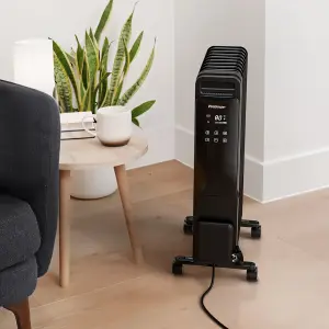 Pro Breeze OmniWarm 2500W Oil Filled 11 Fins Eco Radiator Heater With Digital Display - Black