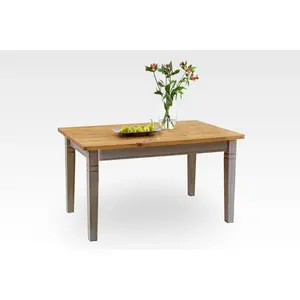 Kelly Solid Wood Dining Table Grey/Leach-coloured / H78 x L180 x W90cm