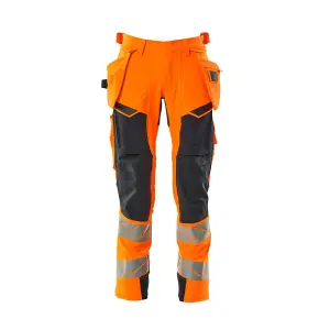 Mascot Accelerate Safe Trousers with Holster Pockets - Hi-Vis Orange/Dark Navy   (52.5) (Leg Length - Regular)