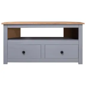 vidaXL Corner TV Cabinet Grey 93x49x49 cm Solid Pine Panama Range