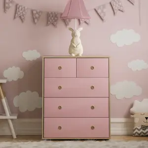 Vida Designs Neptune Pink & Oak 5 Drawer Chest (H)760mm (W)647mm (D)395mm